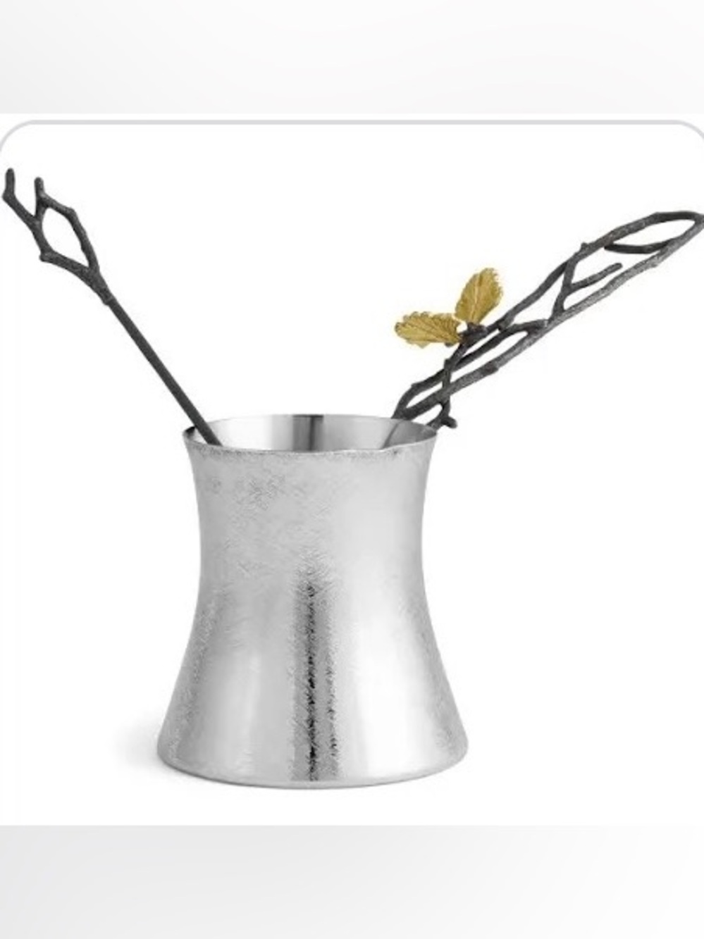 Michael Aram Silver Hammered Pitcher with spoon